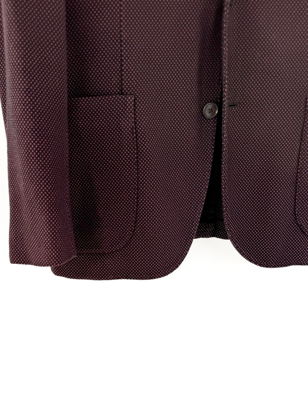 NEW Boglioli K Jacket Textured Blazer Cotton Sport Coat Men's 38R Black Maroon - Picture 8 of 16